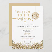REGINA Yellow Gold Disco New Year's Eve Party Invitation