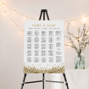 REGINA Yellow Gold Glitter Alphabetical Seating  Foam Board