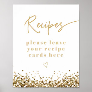REGINA Yellow Gold Sequins Bridal Shower Recipes  Poster