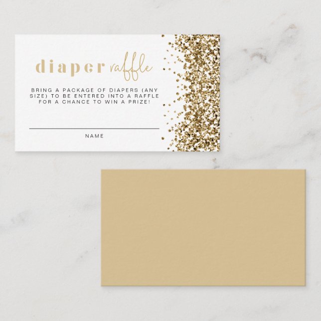 REGINA Yellow Gold Sequins Diaper Raffle Card (Front/Back)