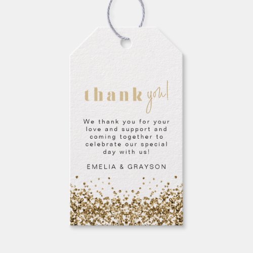 REGINA Yellow Gold Sequins Thank You Gift Tag
