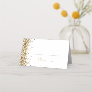 REGINA Yellow Gold Sequins Wedding Guest Name  Place Card