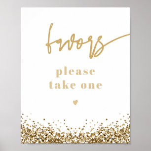 REGINA Yellow Gold Sequins Wedding Party Favors Poster