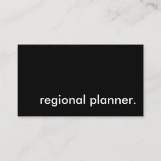 regional planner. business card