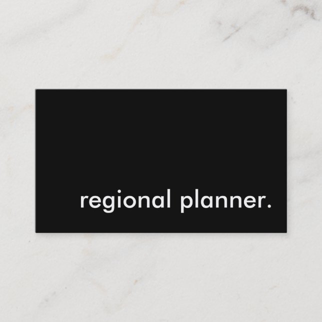 regional planner. business card (Front)