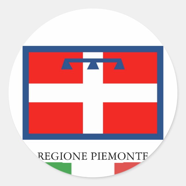 Regione Piemonte flag Classic Round Sticker (Front)