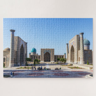 Registan square at sunset - Samarkand, Uzbekistan Jigsaw Puzzle