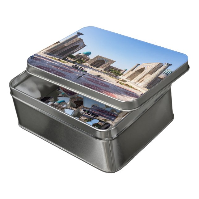 Registan square at sunset - Samarkand, Uzbekistan Jigsaw Puzzle (Lid Open)
