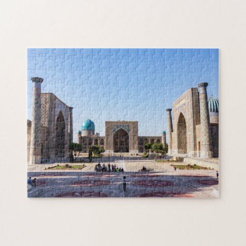 Registan square at sunset _ Samarkand Uzbekistan Jigsaw Puzzle