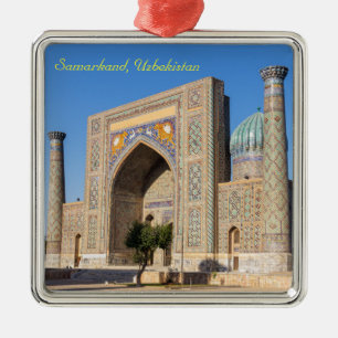 Registan square at sunset - Samarkand, Uzbekistan Metal Ornament