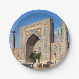 Registan square at sunset - Samarkand, Uzbekistan Paper Plates