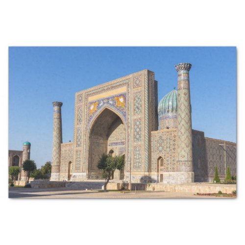Registan square at sunset _ Samarkand Uzbekistan  Tissue Paper