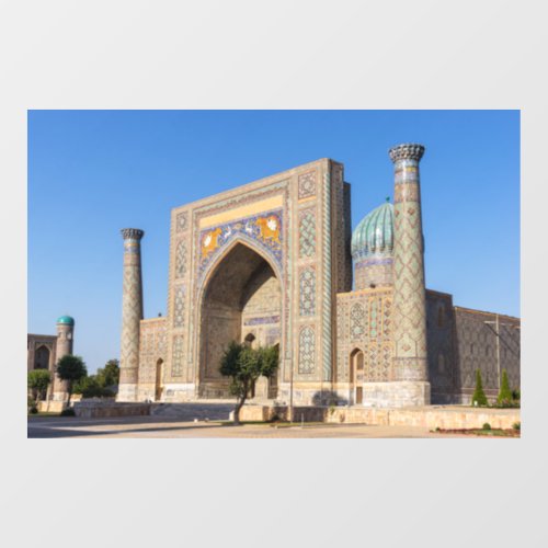 Registan square at sunset _ Samarkand Uzbekistan Window Cling