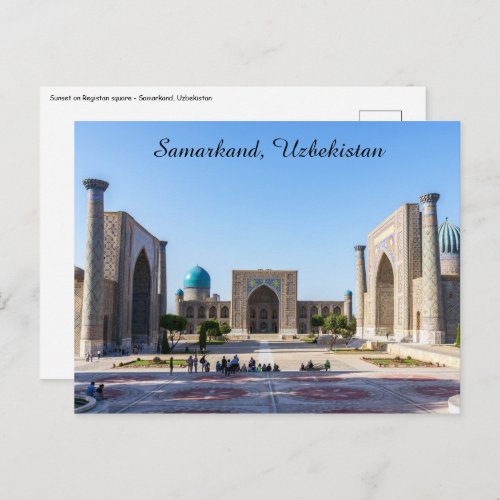 Registan square _ Samarkand Uzbekistan Asia Postcard