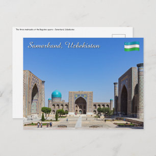 Registan square - Samarkand, Uzbekistan, Asia Postcard