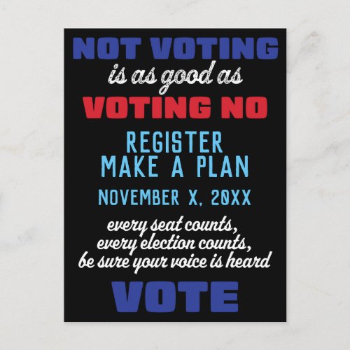 Register and Make a Plan to Vote Postcard