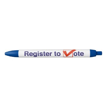 Register To Vote 2024 Black Ink Pen by GigaPacket at Zazzle