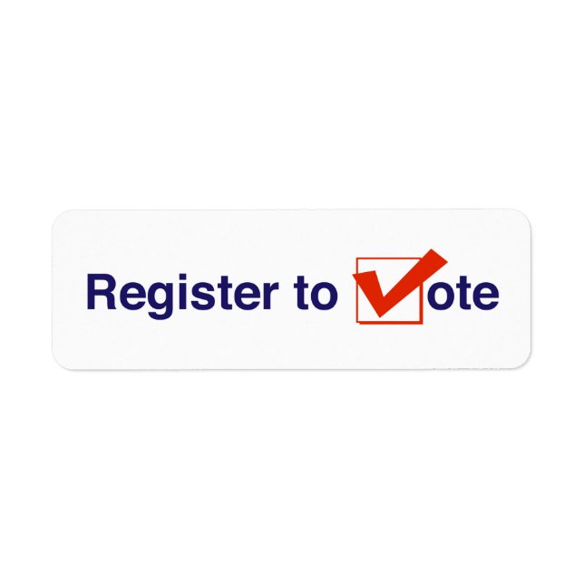 Register To Vote 2026 Label (Front)