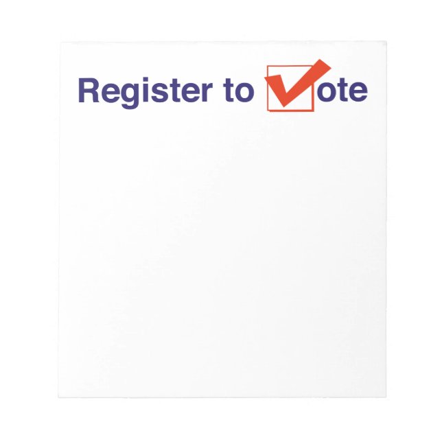 Register To Vote 2026 Notepad (Front)