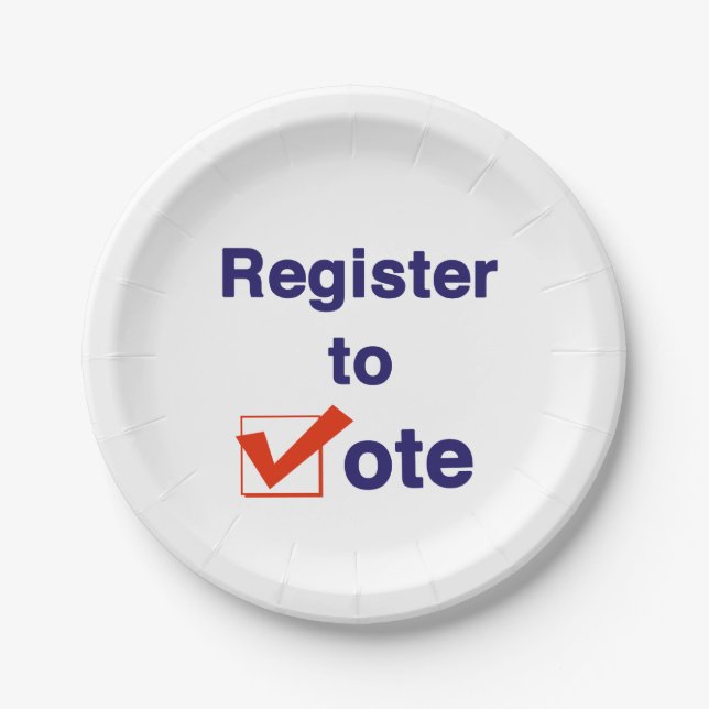 Register To Vote 2026 Paper Plates (Front)