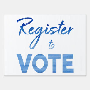 Register to Vote blue watercolor single-sided Sign