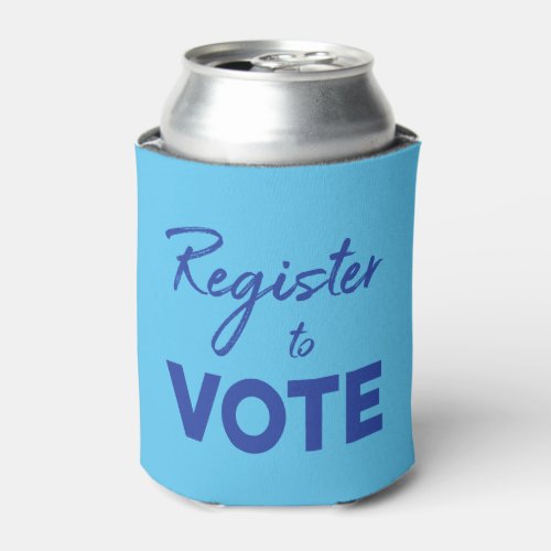 Register to Vote  modern blue typography Can Cooler