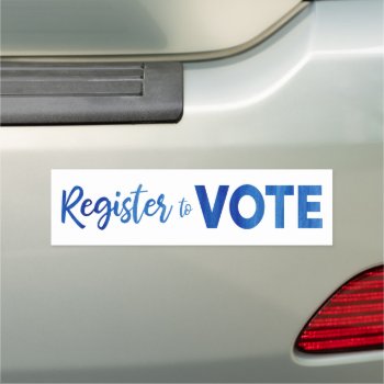 Register To Vote Modern Blue Watercolor Typography Car Magnet by RocklawnArts at Zazzle