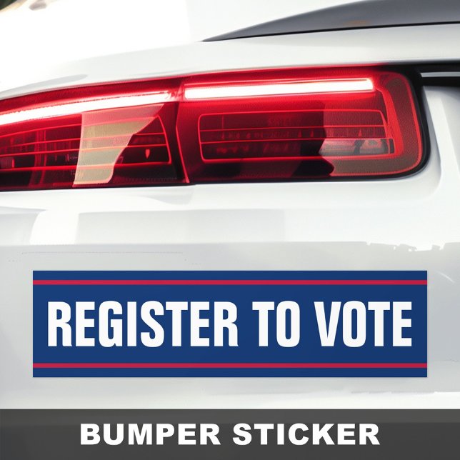 Register to vote political election blue red bumper sticker (Register to vote political election blue red bumper sticker)
