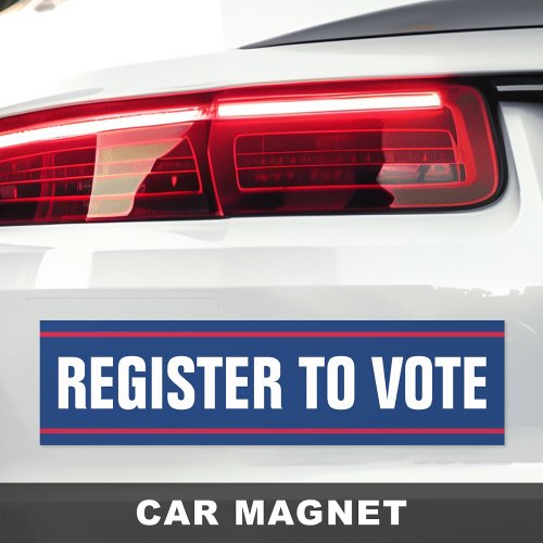 Register to vote political election blue red car magnet
