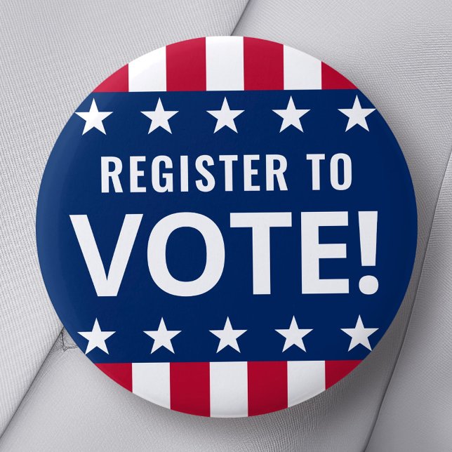Register to vote political election stars stripes button (Register to vote political election stars stripes button)