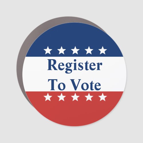 Register to Vote Red White and Blue Car Magnet