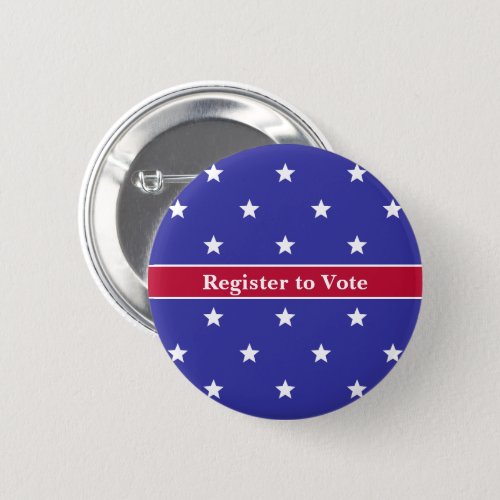 Register to Vote Red White and Blue Star Pattern Button