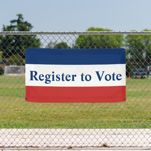 Register to Vote Red White and Blue Stripes Banner