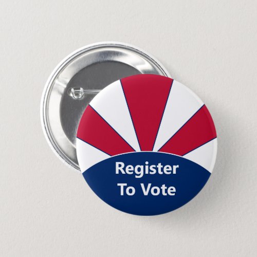 Register to Vote Red White and Blue Sunburst Button