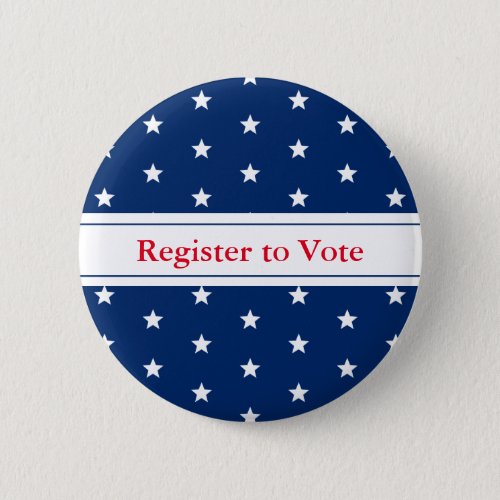 Register to Vote Red White and Blue with Stars Button