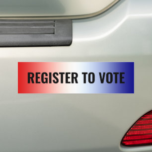 Register to vote red white blue gradient modern bumper sticker