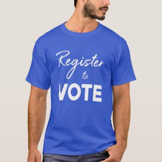 Register to Vote – white typography T-Shirt
