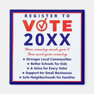 Register Vote 2026 Patriotic Nonpartisan Campaign Magnet