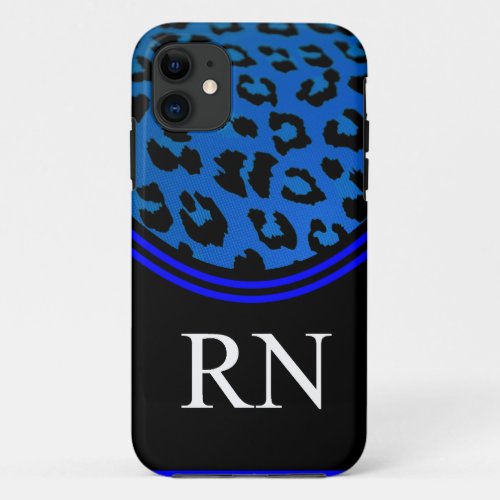 Registere Nurse iPhone 5 Case Blue Leopard Design