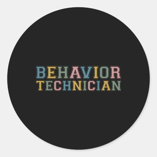 Registered Behavior Technician Pastel Classic Round Sticker (Front)