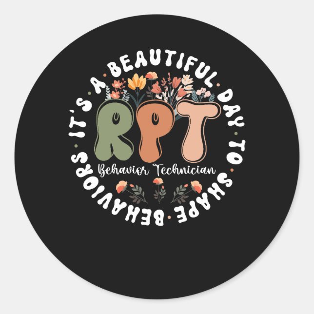 Registered Behavior Technician RBT Behavior Therap Classic Round Sticker (Front)