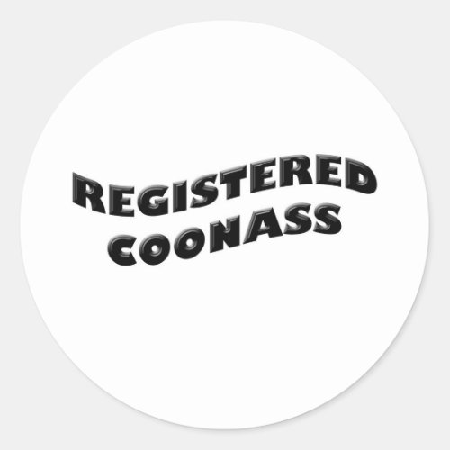 Registered Coonass Wave Classic Round Sticker