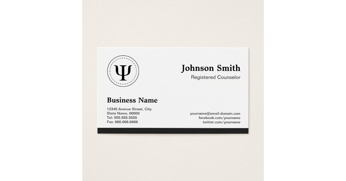 Registered Counselor Professional Appointment Business Card Zazzle