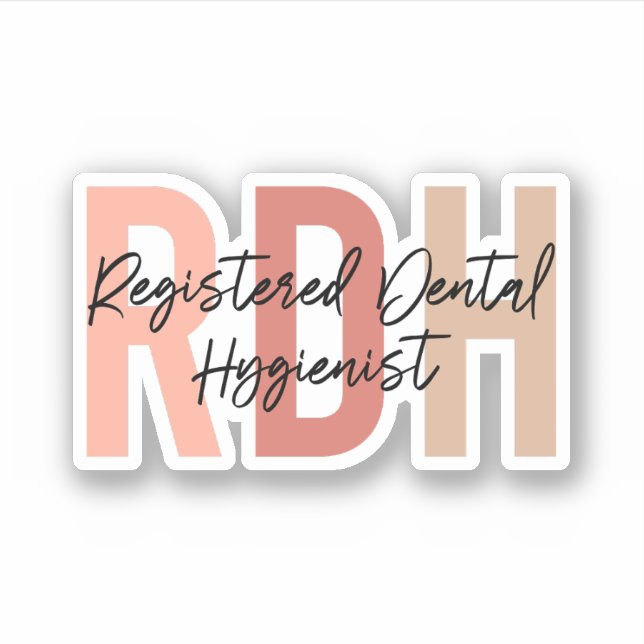 Registered Dental Hygienist Gift, Dental Hygiene Sticker (Front)