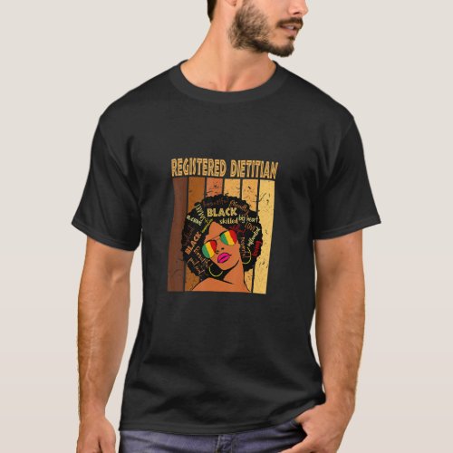Registered Dietitian Afro African American Black H T_Shirt
