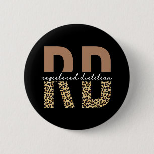 Registered Dietitian Cheetah print RD Gifts Button