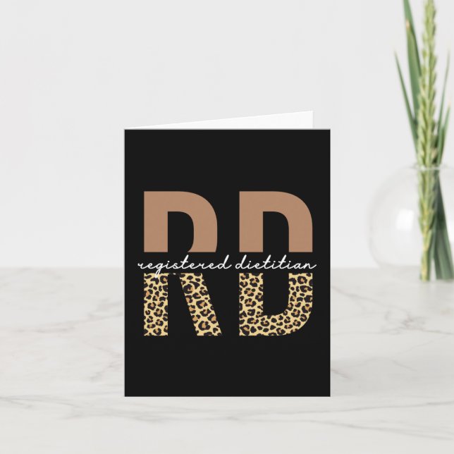 Registered Dietitian Cheetah print RD Gifts Card (Front)
