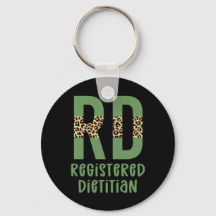 Registered Dietitian Cheetah print RD Gifts Keychain