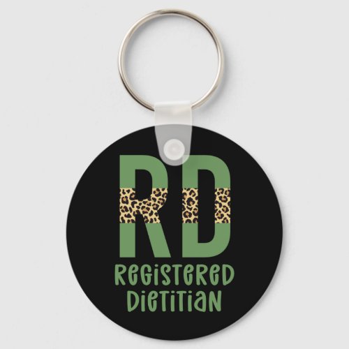Registered Dietitian Cheetah print RD Gifts Keychain
