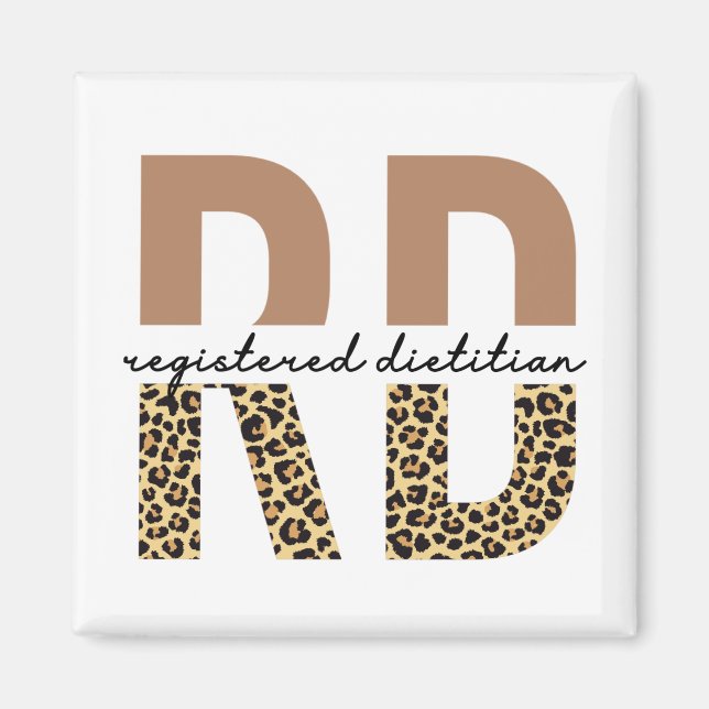 Registered Dietitian Cheetah print RD Gifts Magnet (Front)
